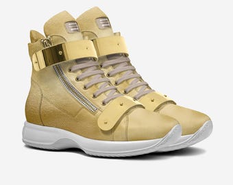 Y3K Sneakers, Metallic Buckle High Tops