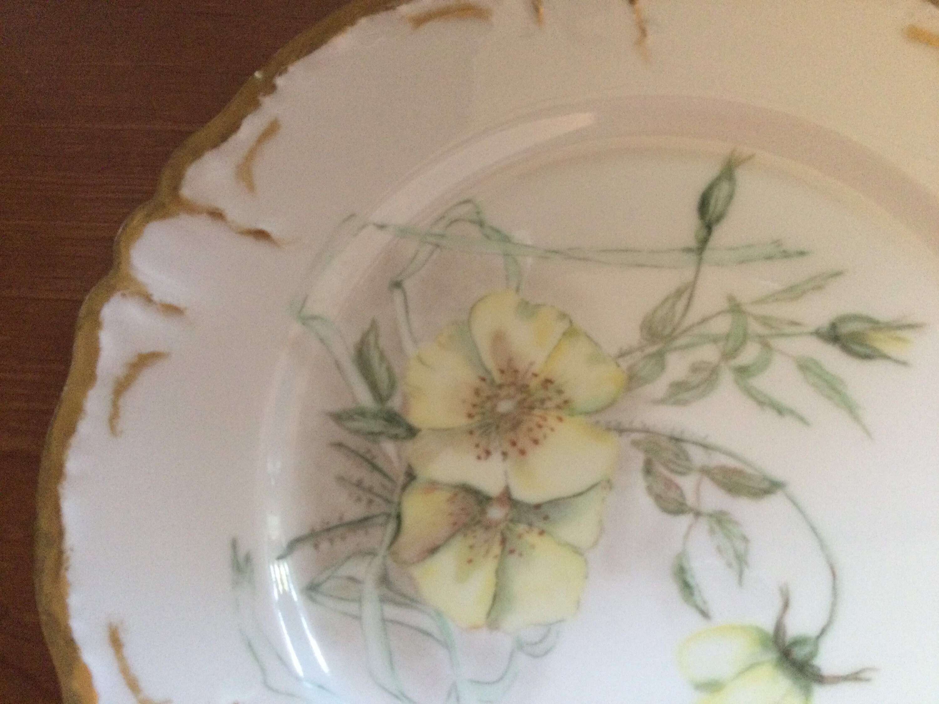 Limoges Hand Painted Plate Yellow Roses Etsy
