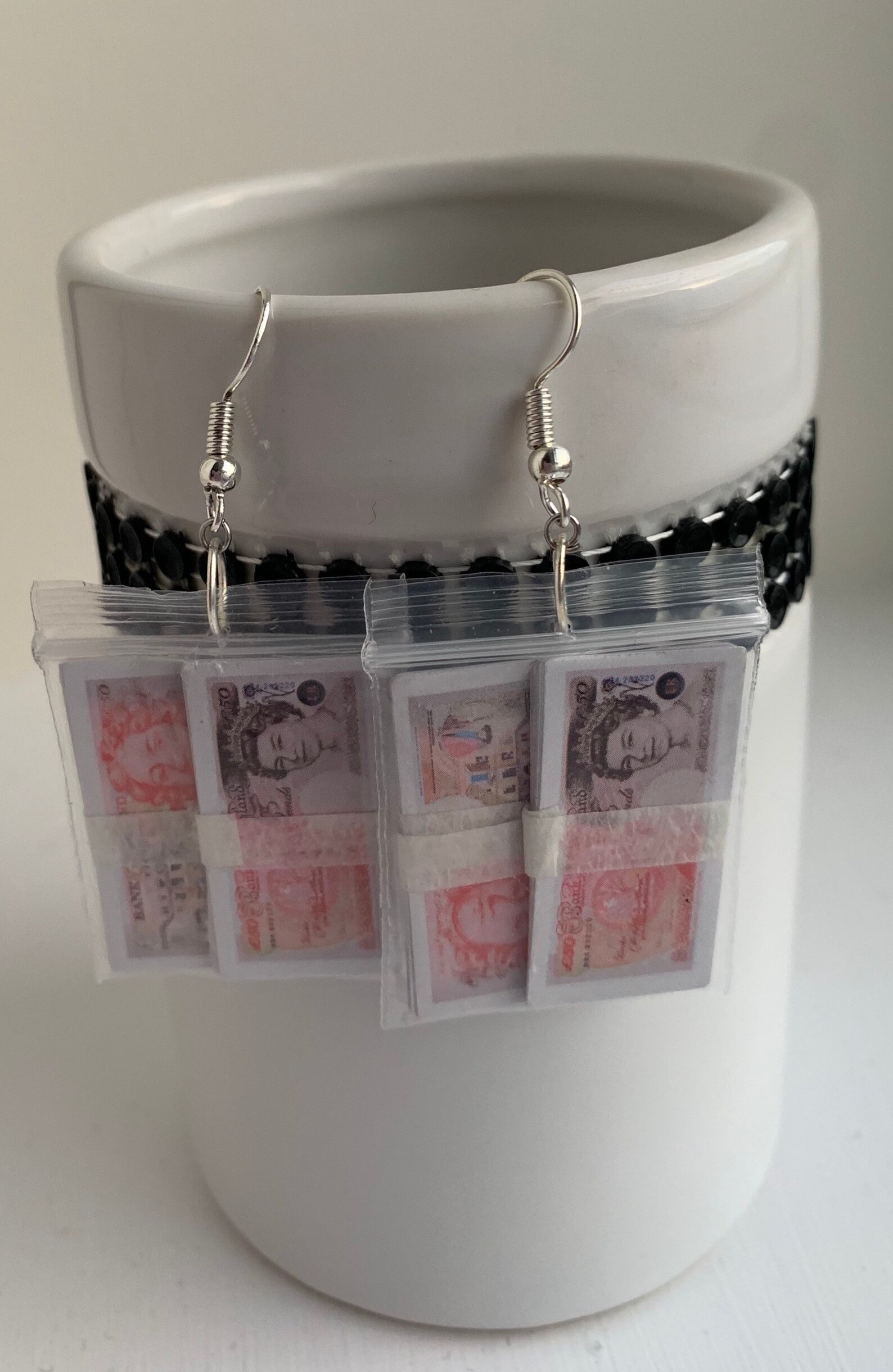 Moneyinabag novelty dangle earrings Etsy