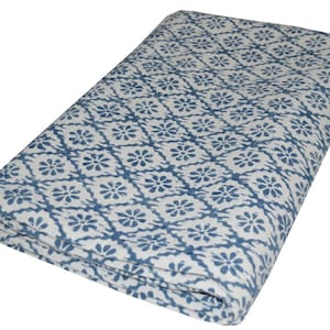 Orange Indian Kantha Quilt/Handmade Floral Hand Block Print Cotton Sheet Bedspread /King Queen Twin Size Kantha Quilt/Kantha Coverlet Throw – Kusum Handicrafts
