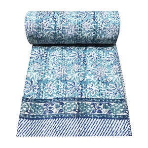 Hand block print quilt kantha quilt queen and king size quilt pure cotton kantha throw kantha bedspread blanket bohemian quilt twin quilt