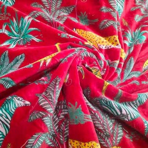 Beautiful Velvet Fabric Big Floral Velvet Fabric Indian Fabric print velvet fabric for upholstery curtain,cushion dress making velvet.
