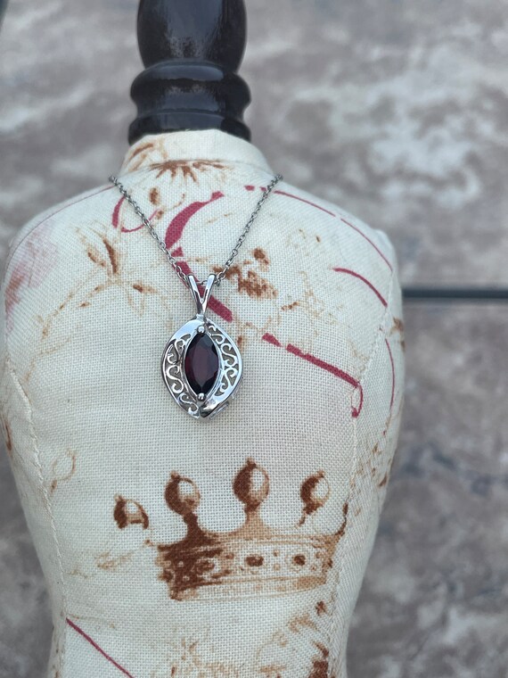 Garnet Hand 925K Silver Pendant, 925 Sterling Silver Garnet Hands