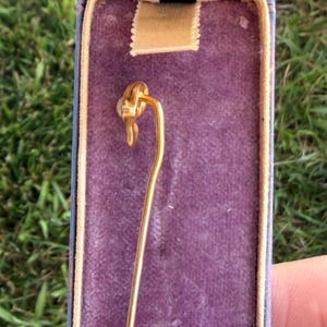 Art Nouveau 14 Karat Gold Diamond and Pearl Stickpin image 16
