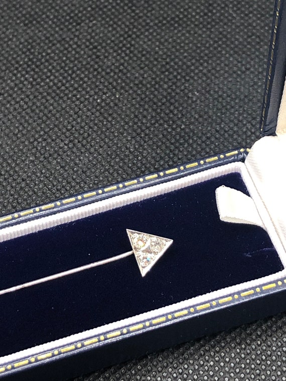 Art Deco Triangle Diamond Stickpin in 14k - image 1