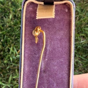Art Nouveau 14 Karat Gold Diamond and Pearl Stickpin image 12