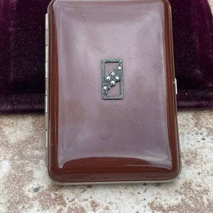 Vintage Marcasite and Enamel Dance Card Case