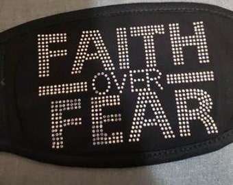Faith Over Fear Cotton & Spandex| Double Layer| Washable Covering| Comfortable| Reusable | Outdoor Face Mask
