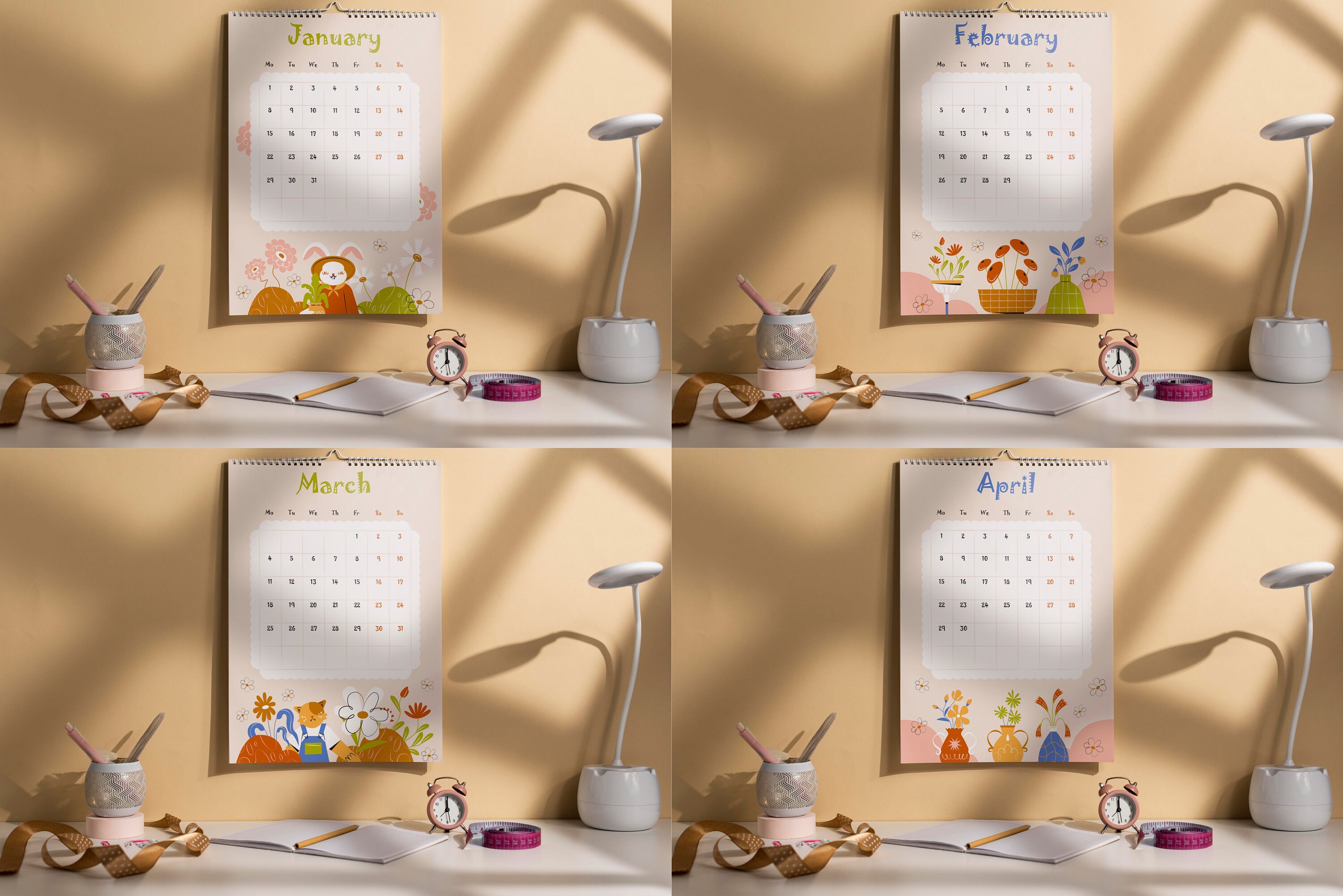 2024 Wall Calendar Printable Printable Calendar 2024 Calendar Monthly ...