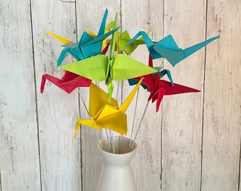 Origami Crane Bouquets in 5 Color Options for Wedding Decorations, Pretty Party Centerpieces, Home Decor, Custom Requests Welcome