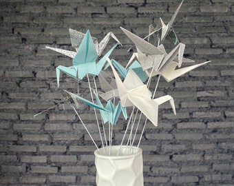 Origami Crane Bouquets in Custom Colors for Wedding Decorations, Affordable Wedding Centerpieces, Party Centerpieces, Table Decor