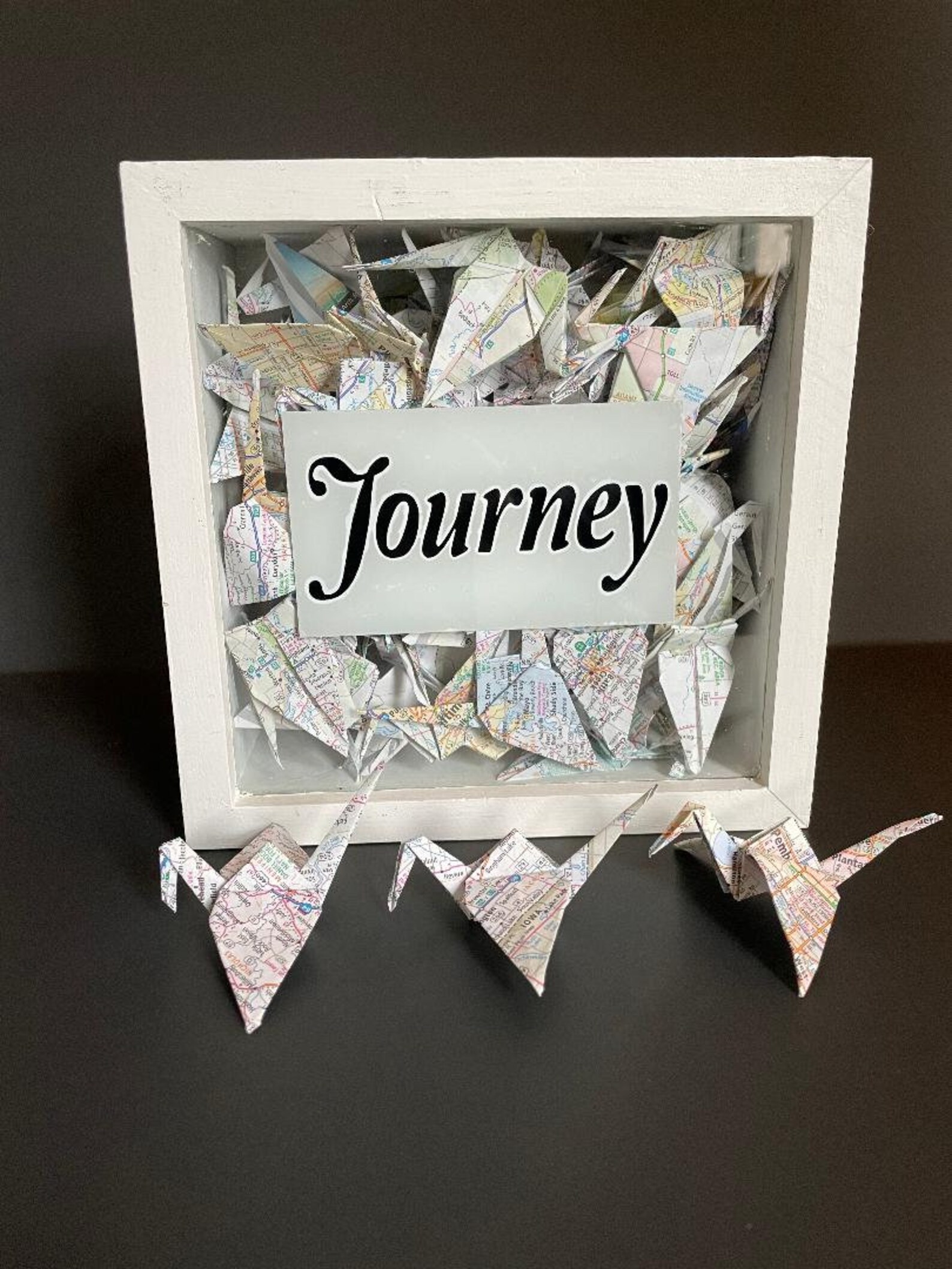 Journey Origami Crane Shadow Box for Gifts for Travelers Etsy