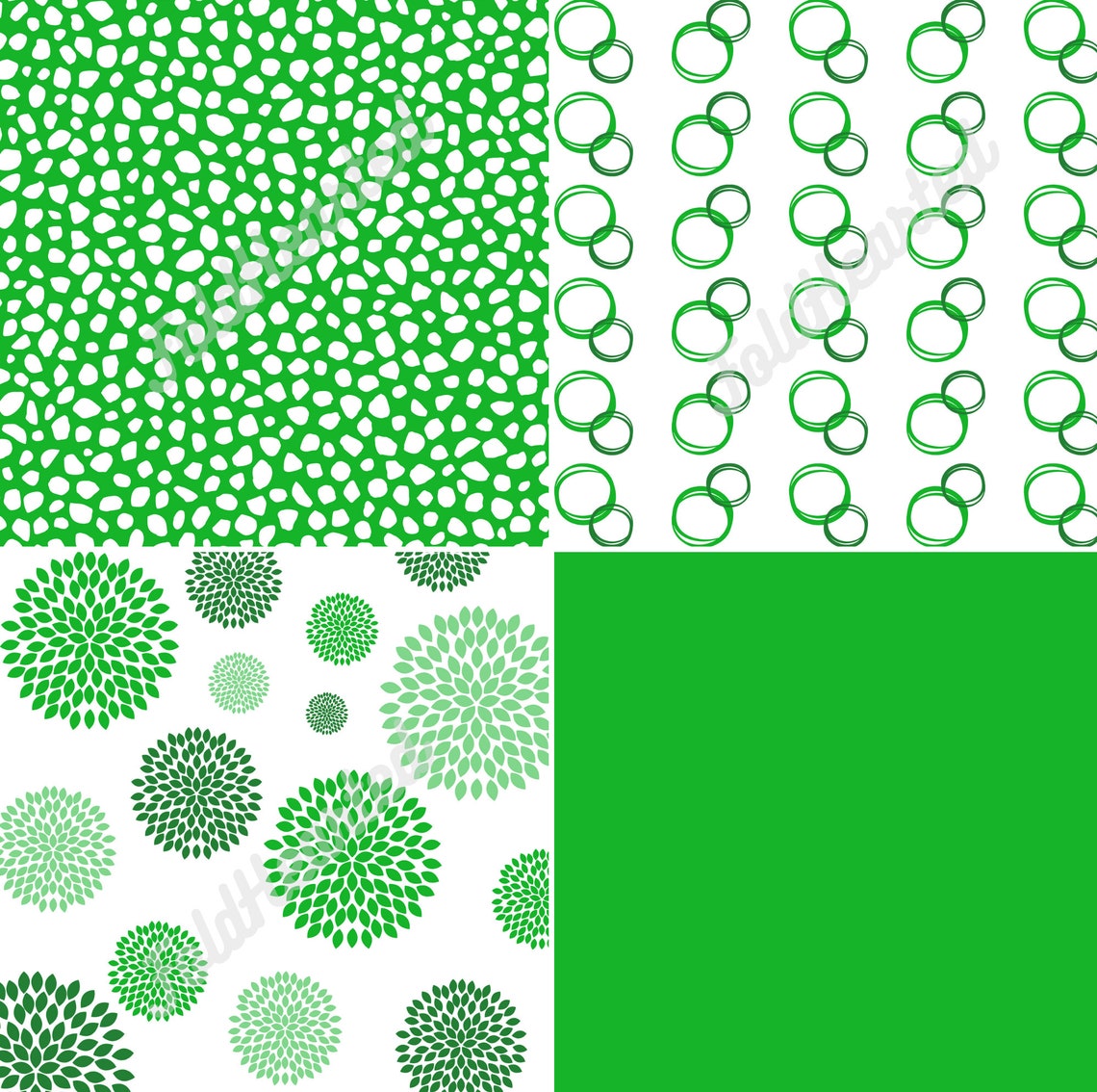 Green Origami Paper Value Pack Japanese Inspired Patterns 6 Etsy