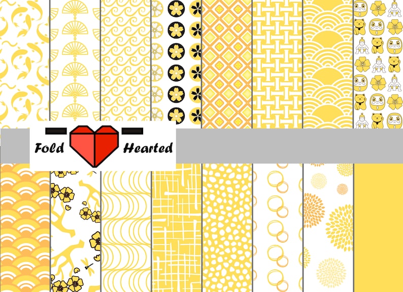 Yellow Origami Patterns Yellow Origami Paper Value Pack, Japanese Inspired, 6 in X 6 In, to ...
