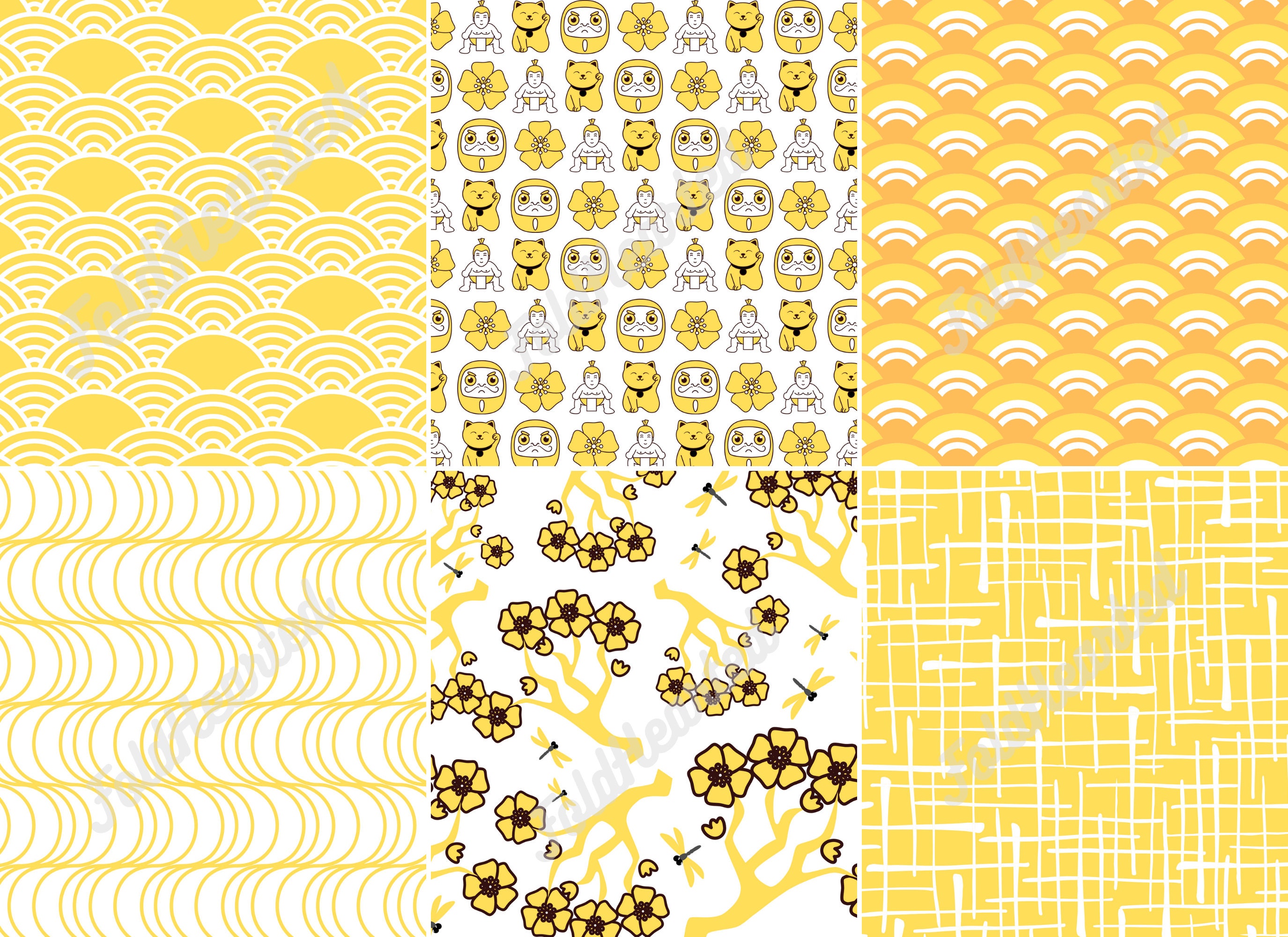 Yellow Origami Patterns Yellow Origami Paper Value Pack, Japanese Inspired, 6 in X 6 In, to ...
