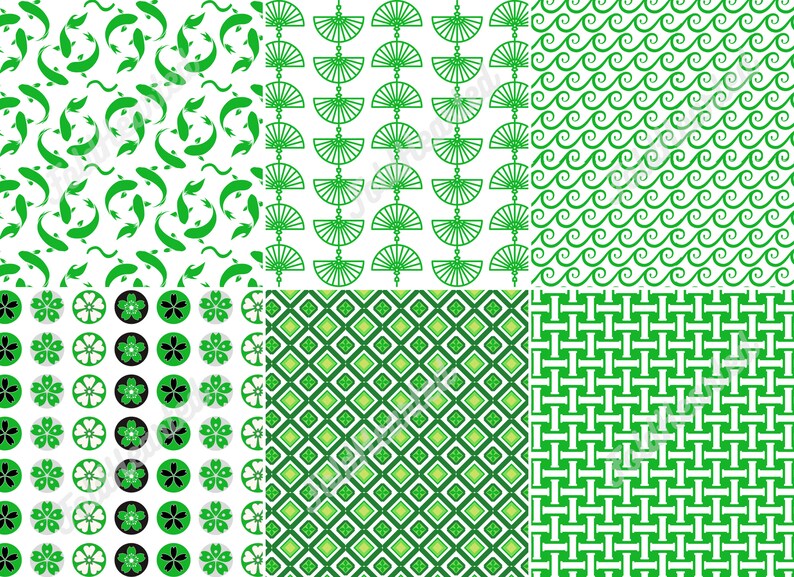 Green Origami Paper Value Pack, Japanese Inspired Patterns, 6 in X 6 In ...