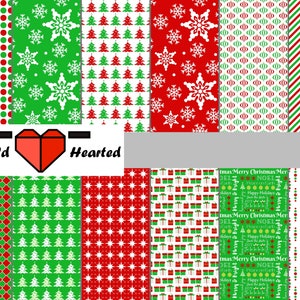 Weihnachten Origami Digital Paper Pack, Weihnachtsmuster, 16 in X 6 in, zum DOWNLOAD und AUSDRUCKEN