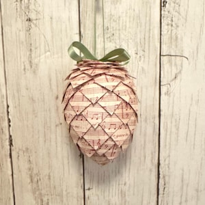 Paper Pinecone Christmas Ornament | Unique Handcrafted Holiday Gift | Farmhouse Tree Decoration | Hostess Gift | Xmas Tree Decor