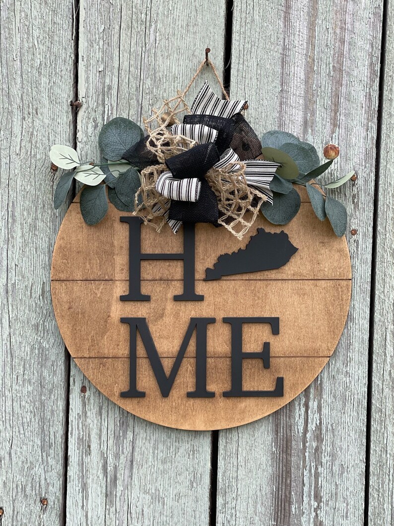 Kentucky Door Hanger Kentucky Home Decor Kentucky Sign Etsy