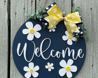 Daisy Door Hanger, Welcome Door Hanger