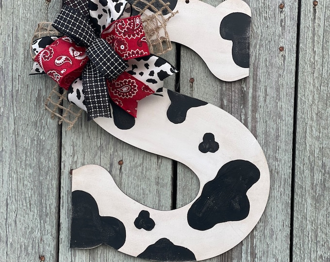 Custom Hand-painted Cow Print Letters - Etsy