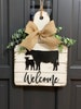 Welcome Cow Tag Door Hanger 