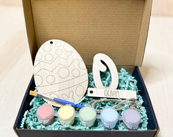 Easter DIY Paint Kit, Easter Basket Name Tag,Personalized Easter Egg Paint Kit, Easter Craft, Easter Activity, Basket Stuffer, Gift for Kids