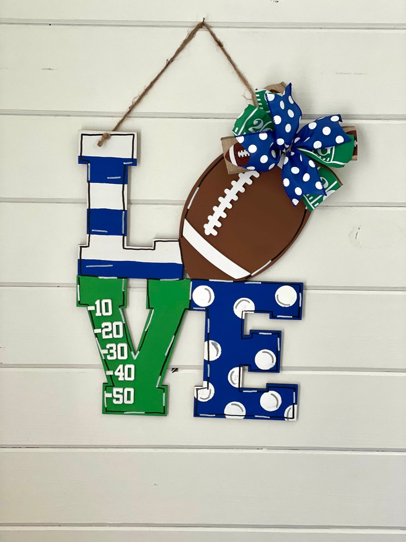 Football Door Hanger, Kentucky Football Decor, Football Decor, Custom Football Sign Bild 1