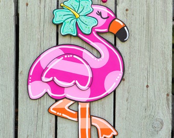 Polka Dot Flamingo Door Hanger