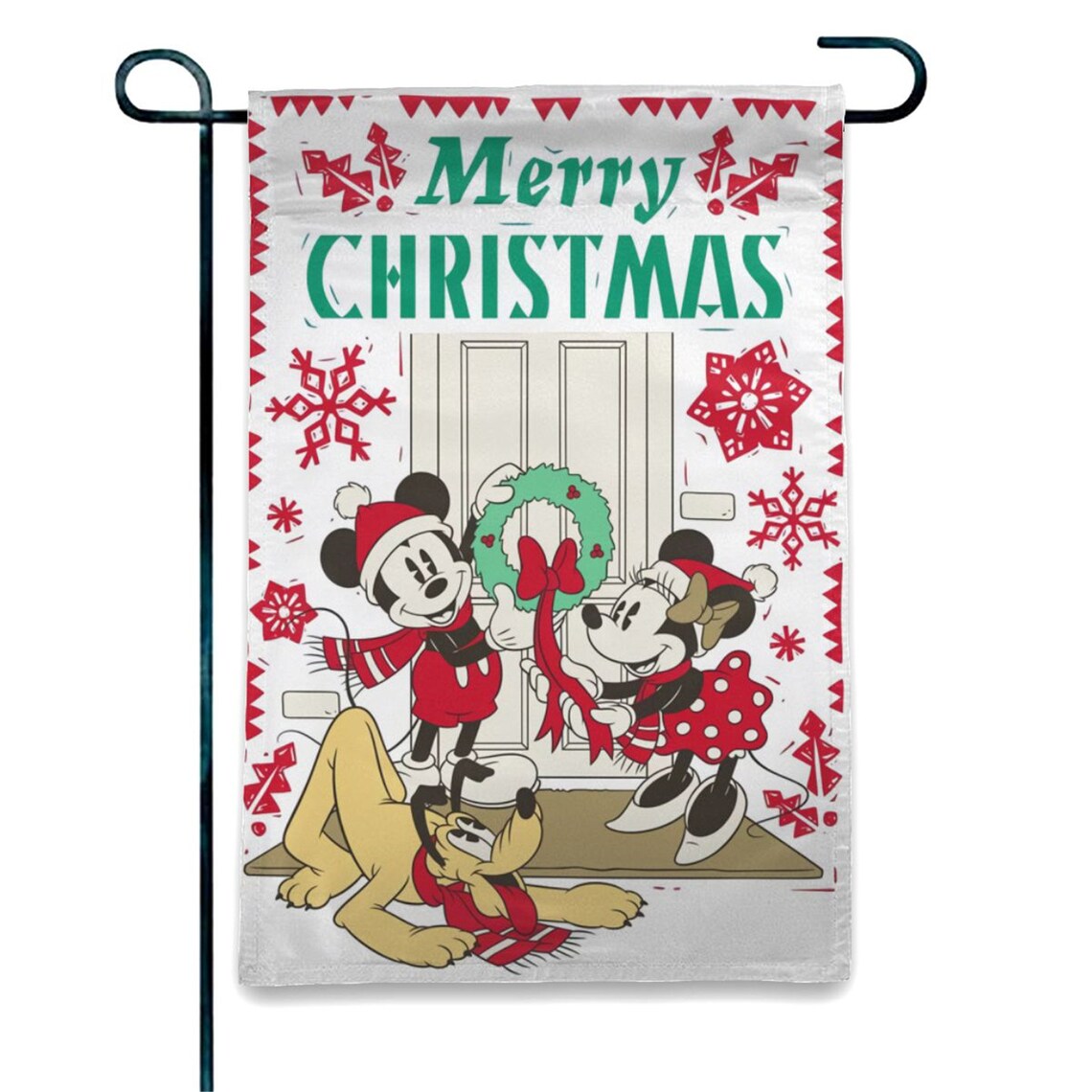Christmas Garden Flag Mickey Mouse Santa DOUBLE SIDED-disney | Etsy