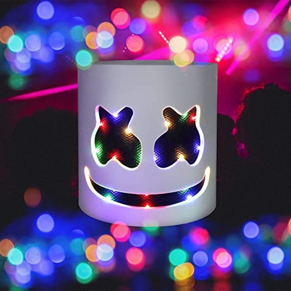 DJ LED Mask Music Festival Party Halloween Light Up Mask Carnival DJ Helmet