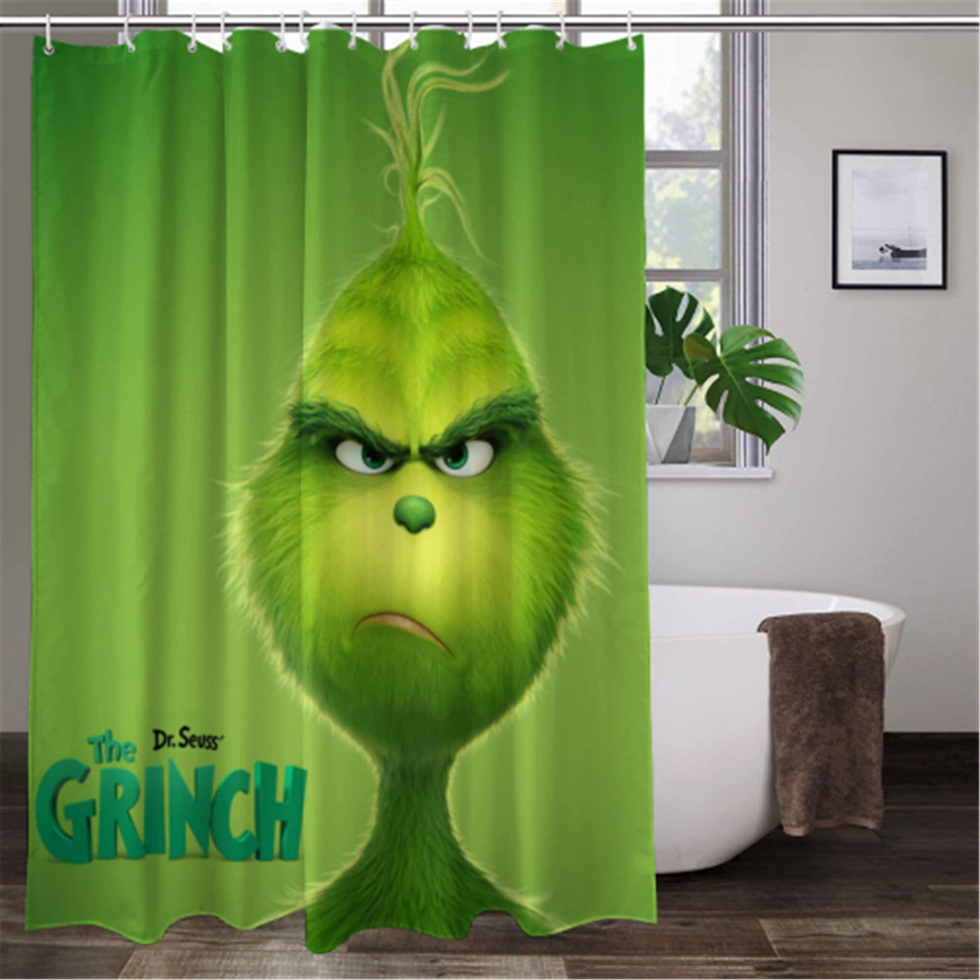 Christmas Shower Curtain Grinch Shower CurtainGrinch And Max Etsy