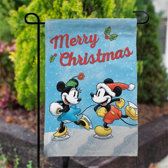 *NEW* DISNEY Mickey Mouse Minnie Mouse "MERRY CHRISTMAS" Garden Flag *NEW* DISNEY Mickey Mouse Minnie Mouse "MERRY CHRISTMAS" Garden Flag