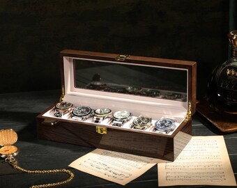 Engraved Watch Box for Men, Personalized Watch Storage, Groomsmen Gifts, Custom Christmas Gift, Watch Organizer, Watch Storage, Gift for Him