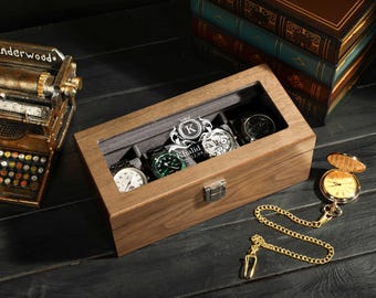 Engraved Watch Box for Men, Personalized Watch Storage, Groomsmen Gifts, Custom Christmas Gift, Watch Organizer, Watch Storage, Gift for Him