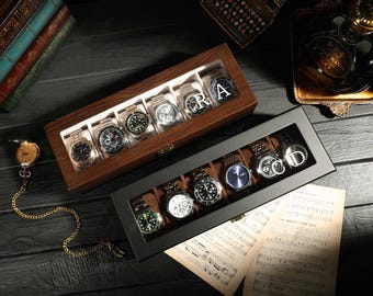 Engraved Watch Box for Men, Personalized Watch Storage, Groomsmen Gifts, Custom Christmas Gift, Watch Organizer, Watch Storage, Gift for Him
