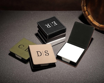 Leren Sticky Notes Box, Gepersonaliseerd Sticky Note Pad, Sticky Note Houder, Kerstcadeau voor Leraren, Cadeau ter Waardering van Leraren, Bureau Organizer