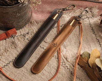 Portapenne personalizzato per quaderno, organizer per penne, astuccio per penne con tracolla fatto a mano, passante per penna in pelle inciso, portapenne in pelle vintage