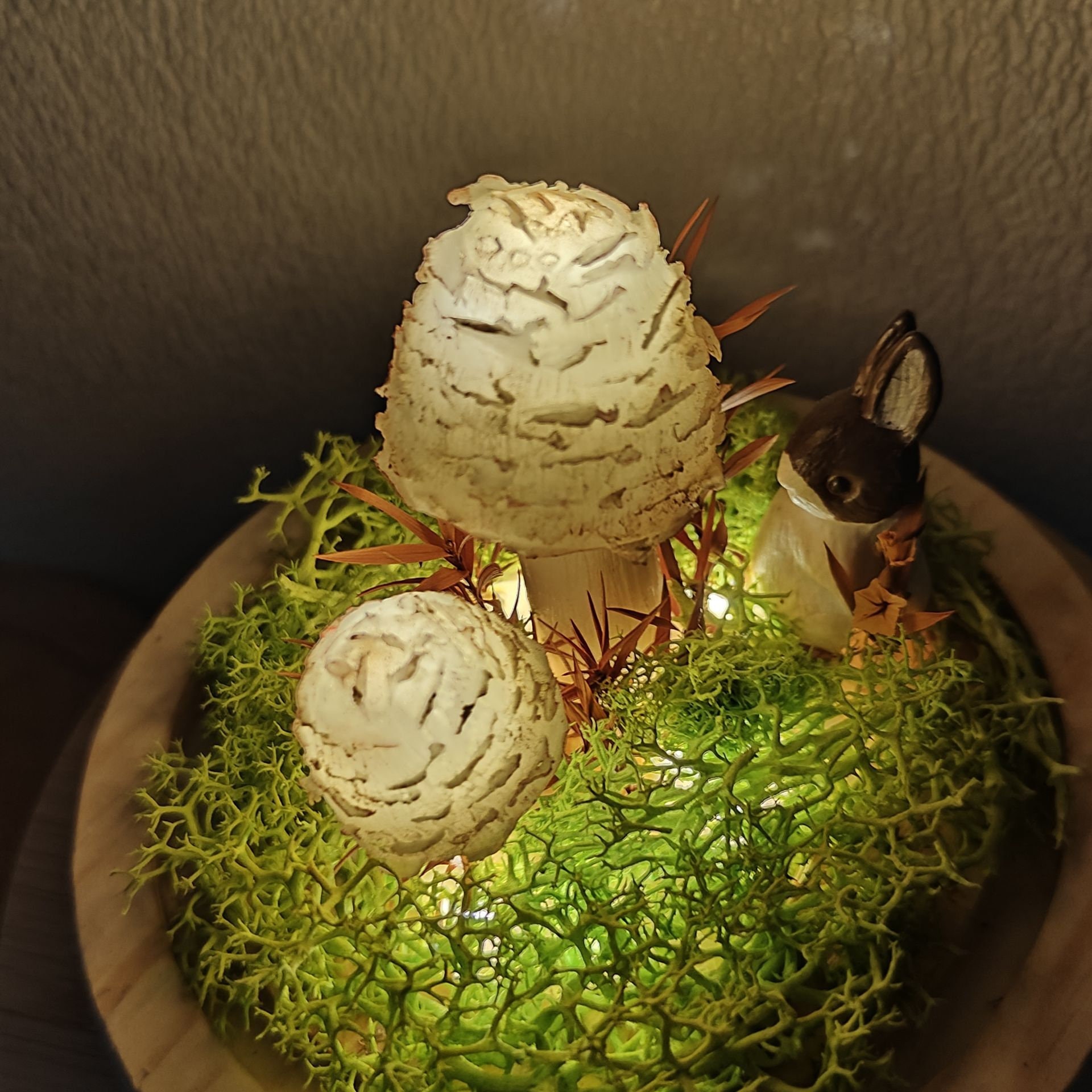 Handmade White Mushroom Lamp Cute Rabbit Fairy Glowing Home Gifts ...