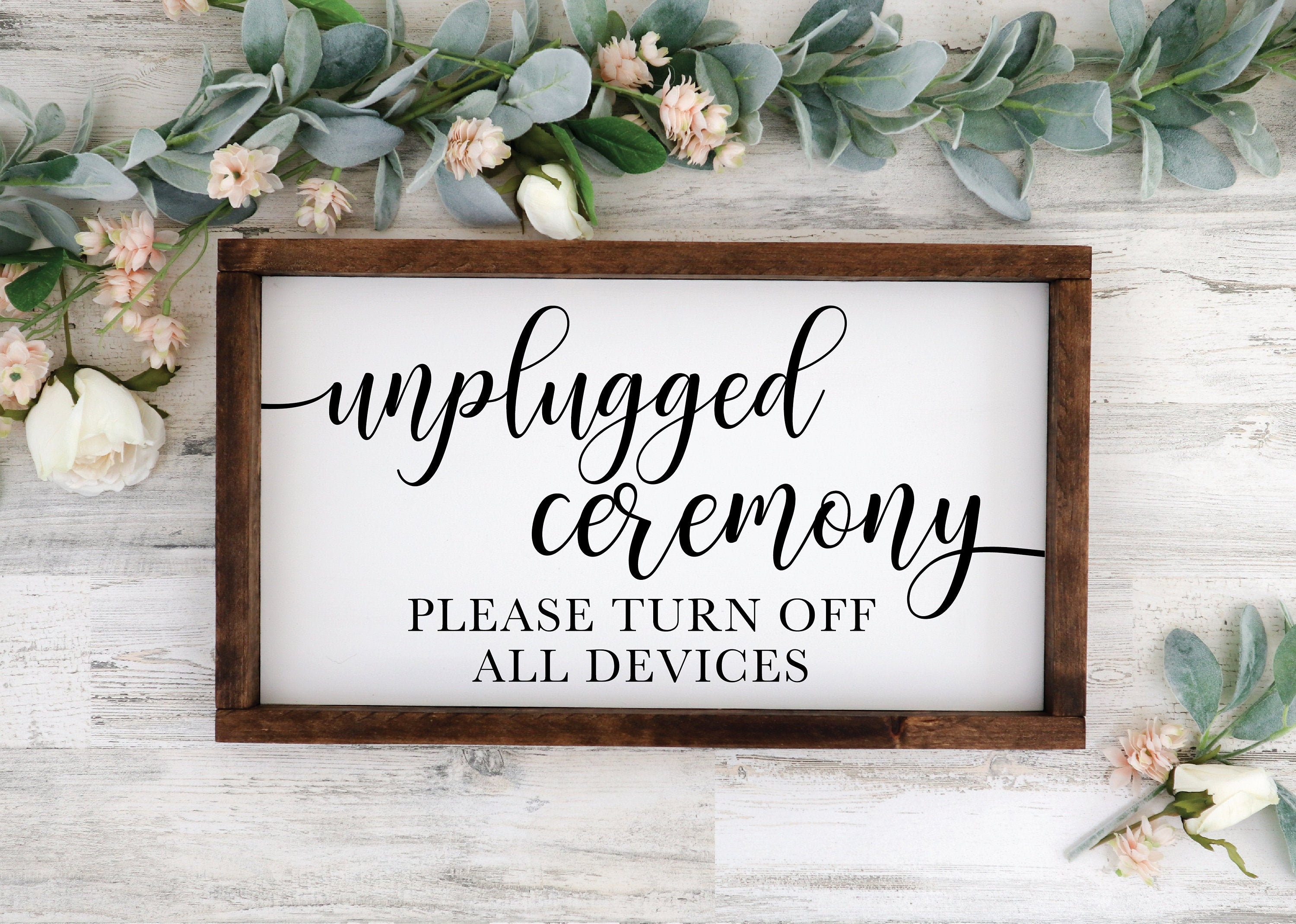 Unplugged Ceremony Wedding Sign SVG File / DXF File / PNG file | Etsy