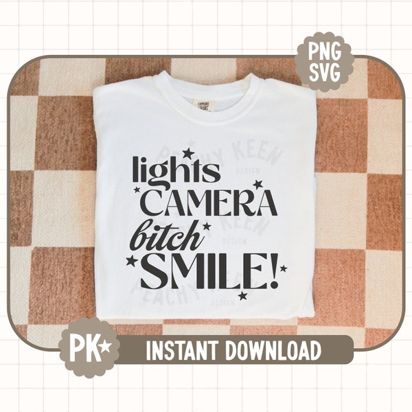 Leuchtet Kamera-Bitch-Smile! SVG + PNG / File for Creators / The Tortured Poets Dept. / Ich kann es mit einem gebrochenen Herzen tun / Sofort Download