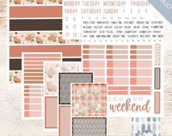 Pumpkin Spice-2018 Weekly Planner Sticker Kit7x9 Vertical Planner LayoutDecorative Stickers