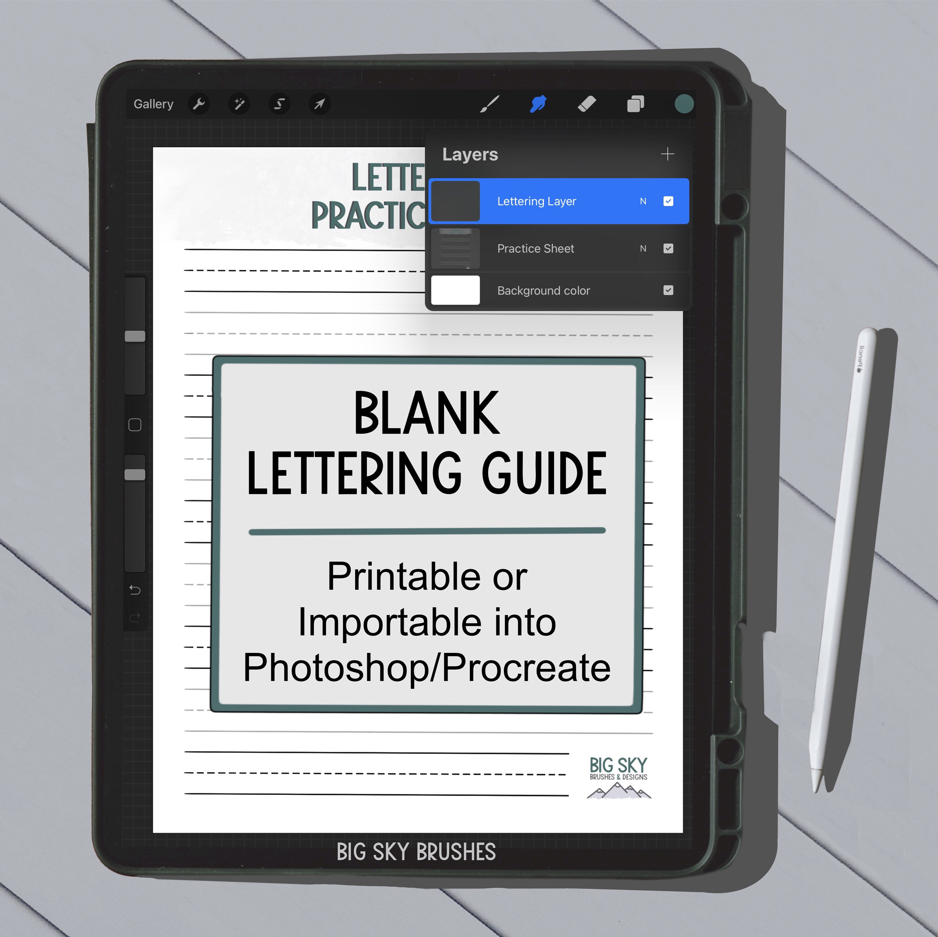 Lettering Guide for Procreate Blank Printable Practice Sheet - Etsy UK
