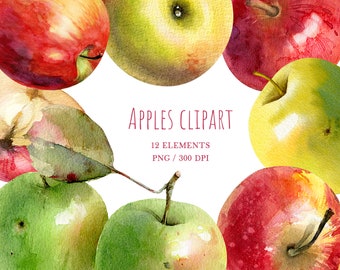 3 New sheets MINI Red and Green APPLES Fruit Scrapbook 300 Stickers