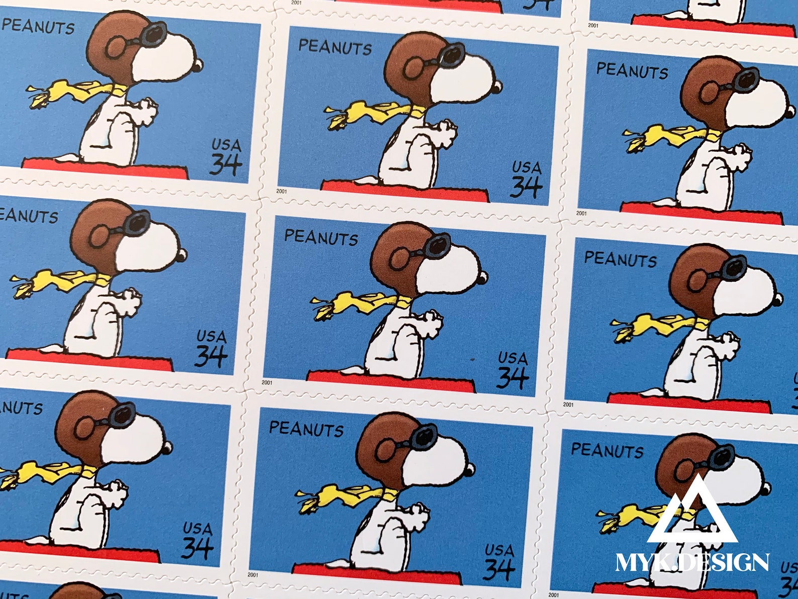 Peanuts Snoopy Sheet of 20 U.S. Stamps Vintage Postage Etsy