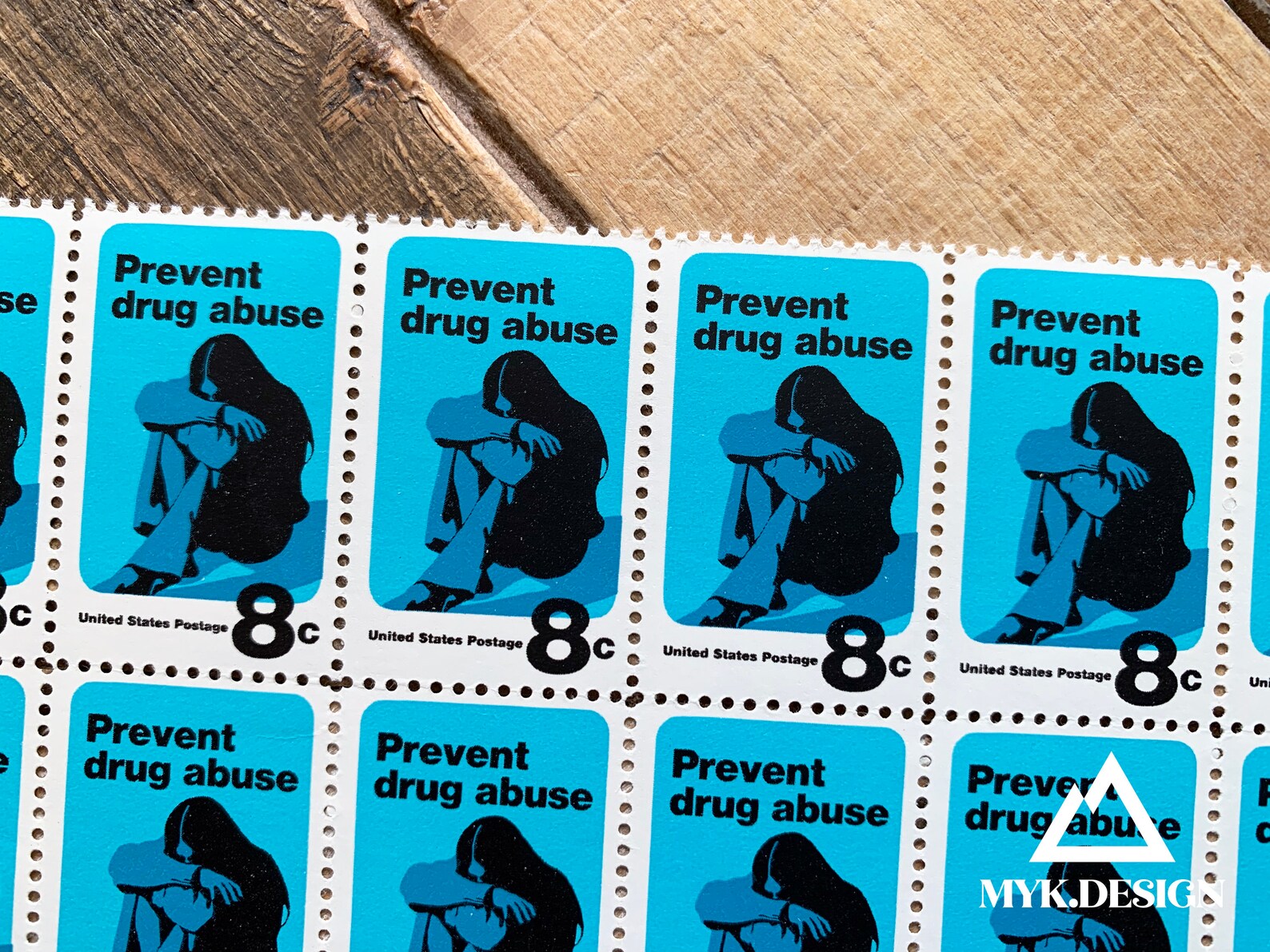 Prevent Drug Abuse Block of 20 U.S. Postage Stamps Face Etsy
