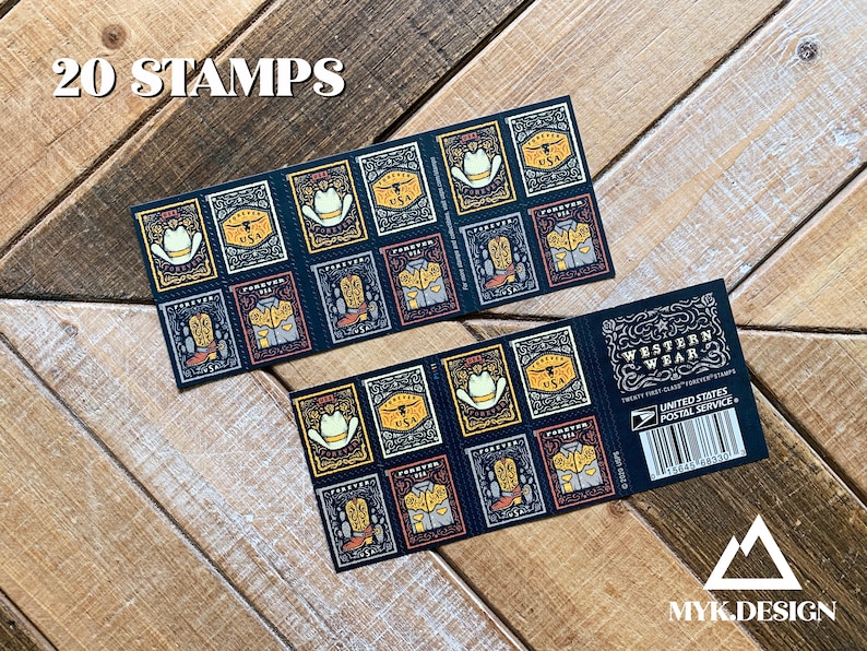 Western Wear Booklet of 20 U.S. Stamps 2021 Postage Stamps Etsy