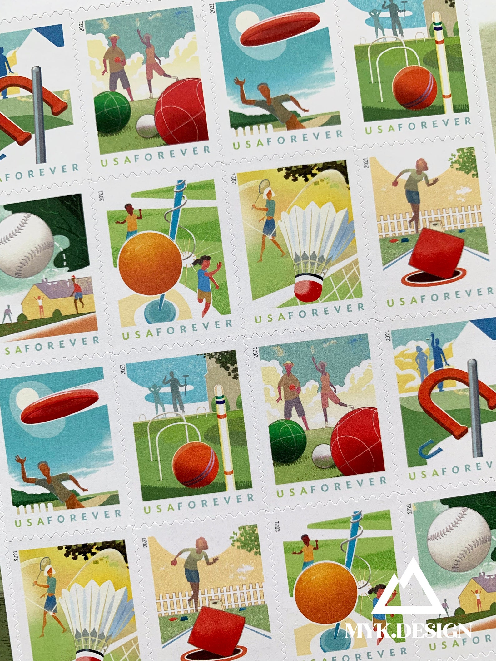 Backyard Games Sheet of 16 U.S. Postage Stamps Face Value Etsy UK