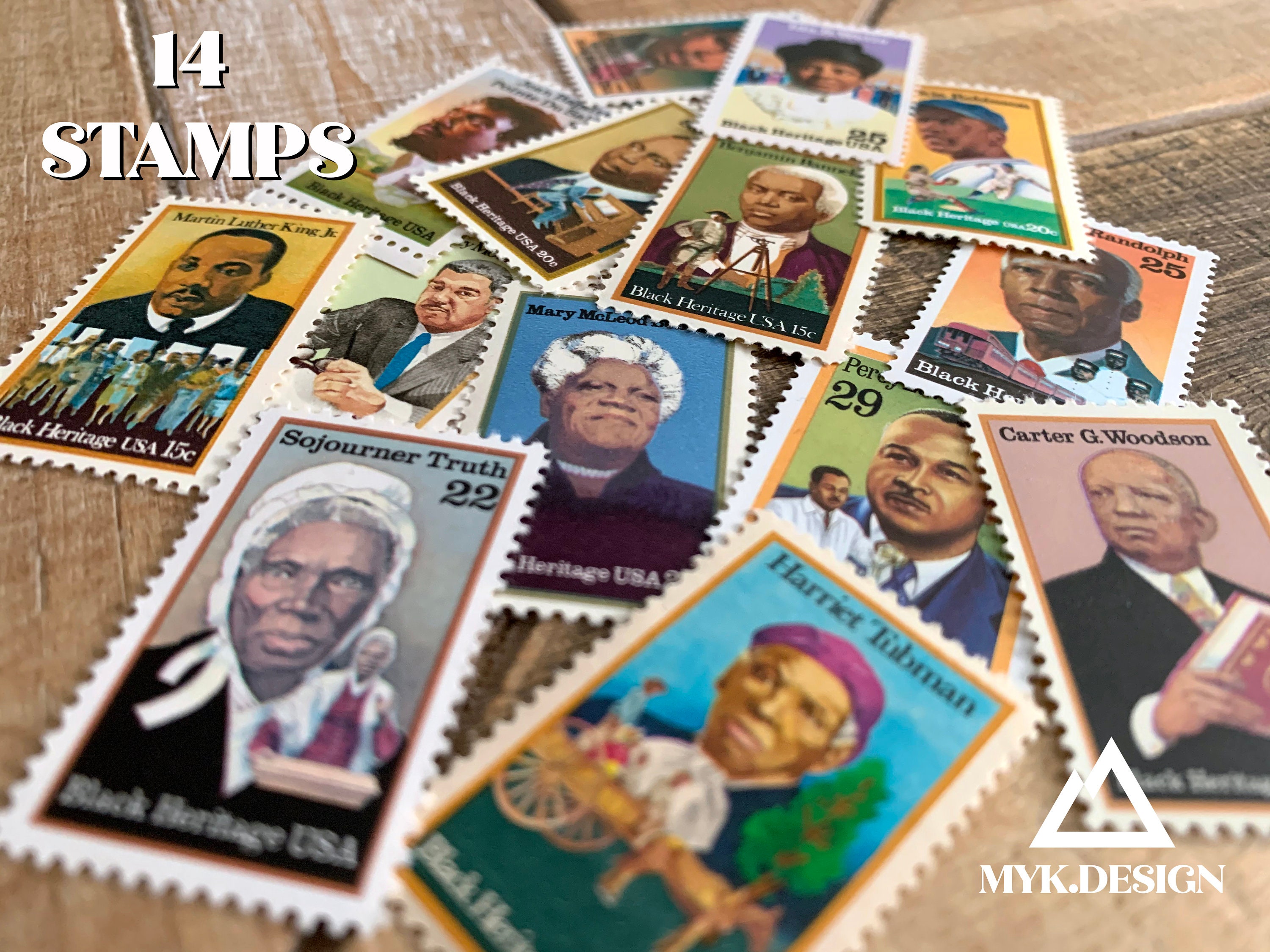 Black Heritage Set of 14 U.S. Stamps Vintage Postage Stamps Etsy