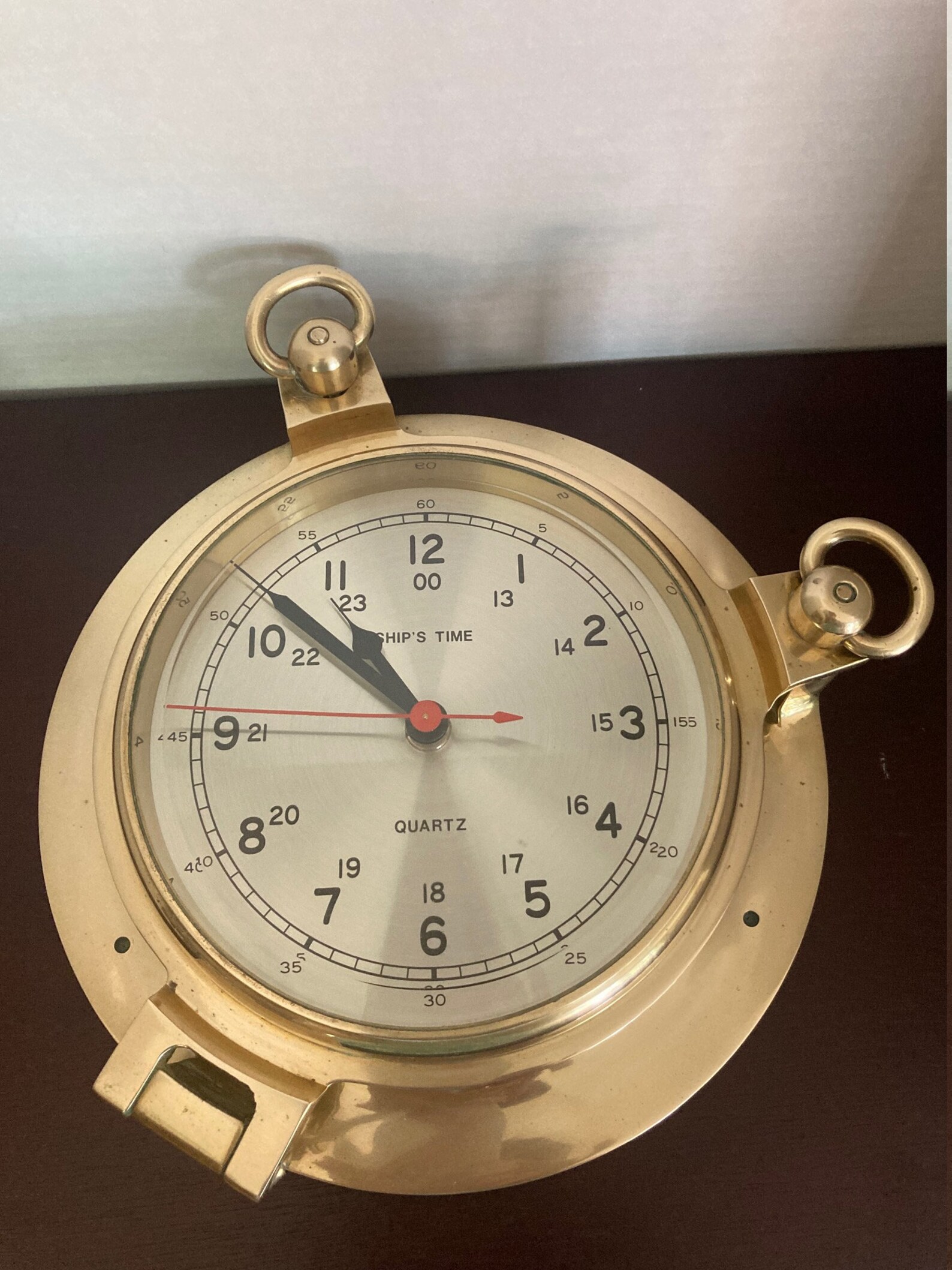 Solid brass vintage porthole quartz clock by Ship's Time Etsy